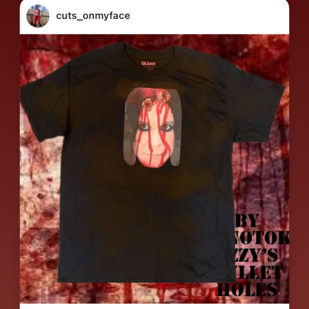 Ozzy bullet holes shirt